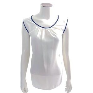 Anne Klein Colorblock Sleeveless Shell, Size 14 - White & Black